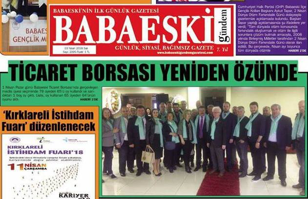 Babaeski Ticaret Borsası Yeniden ÖZÜN de