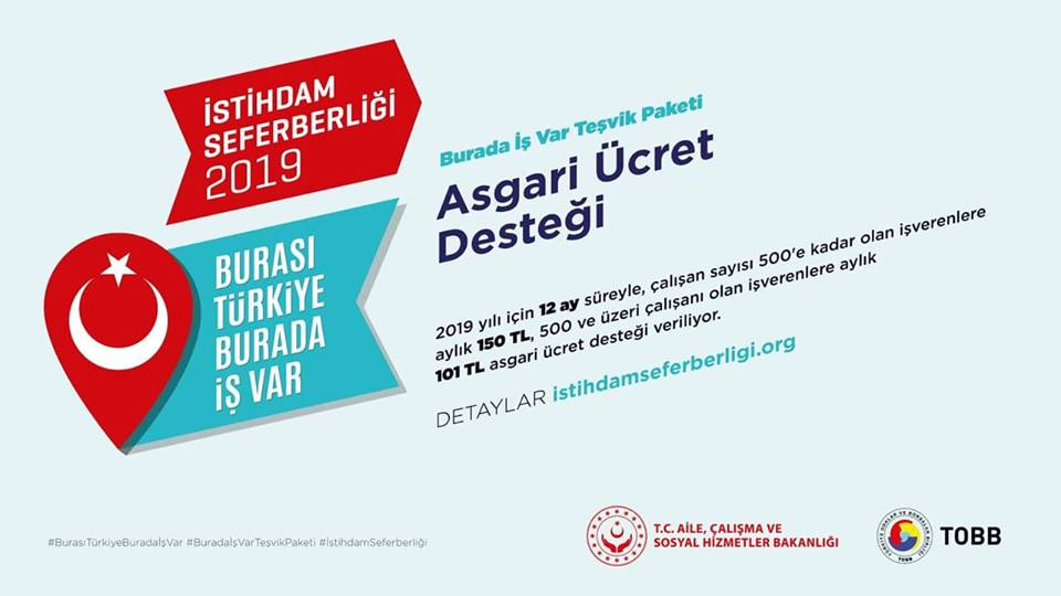 İstihdam Seferberliği 2019 Kapsamında Uygulanan Teşvikler