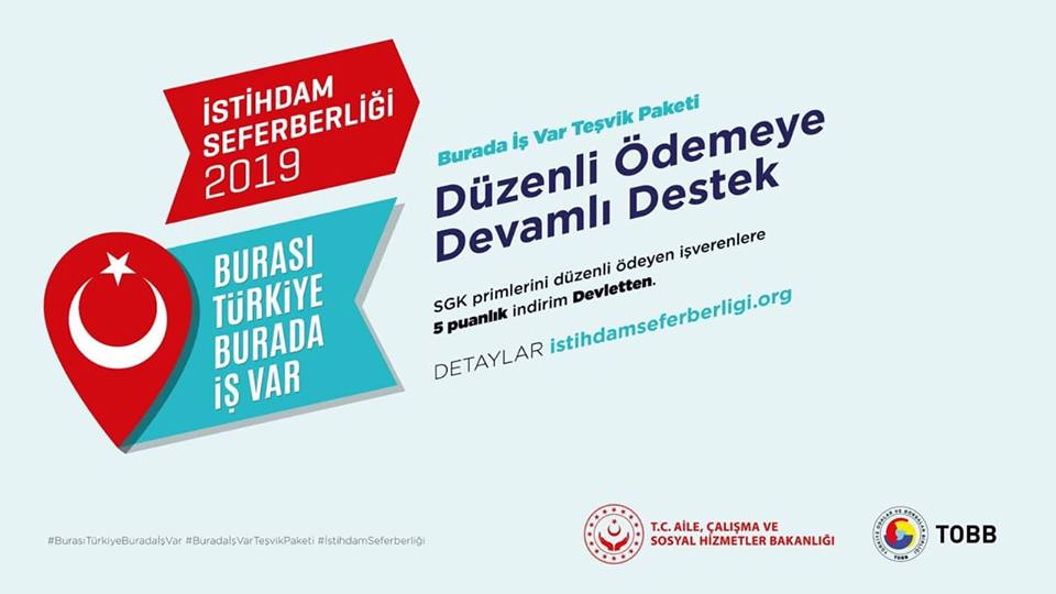 İstihdam Seferberliği 2019 Kapsamında Uygulanan Teşvikler